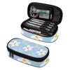 Pen Pencil Organizer Large Capacity Smooth Zipper 300D Polyester with Mesh Pocket Removable Divider and Pen Slots for Boys Girls