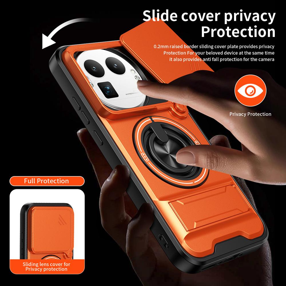 KEYSION Magnetic Phone Case for Realme GT 8 Pro Slide Camera Lens Protection Upright Kickstand 360° Ring Shockproof Back Cover