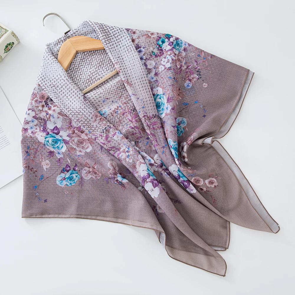 73Colors Malaysia Tudung Bawal Flower Print Hijab New Design Headscarf Premium Cotton Voile Soft Fashion Muslim Square Scarf