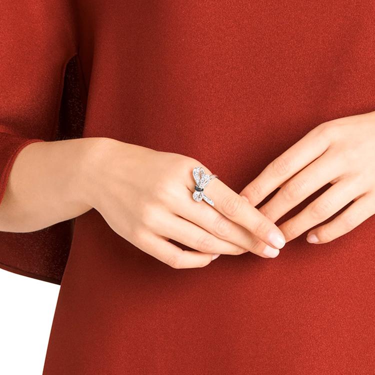 Swarovski Bow Elegant Goddess Ring Women rings Silver 5444827+5412678+5444826