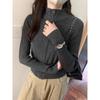 Long-sleeved High-neck Knitted Cardigan Top, A New Slimming Short Stand-up Collar Zipper Sweater Coat for Women In Autumn and Winter