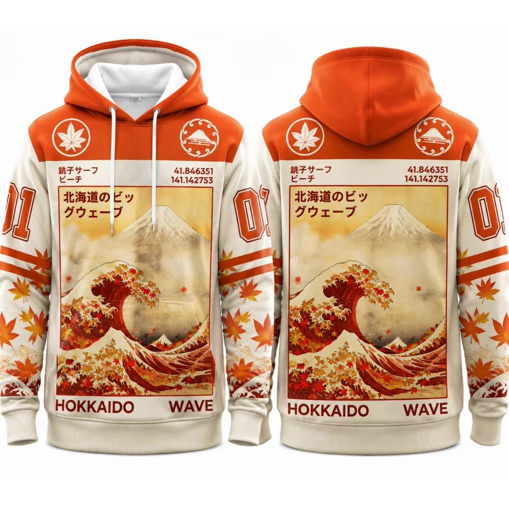 Felpa con cappuccio 3D stampata in stile giapponese retrò, pullover autunnale e invernale, maglia sportiva, stile street, hip-hop, felpa Y2K