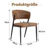 Dining Chair Set of 2 Modern Upholstered with Metal Frame, Ergonomic Backrest, Faux Leather Chair for Dining Room Living Room Kitchen - Chair Only