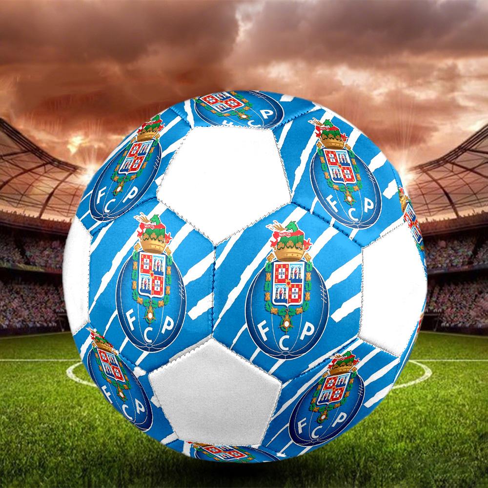 1PC FC Porto football size 5 soccer ball PrahaIndoor Soccer Ball Colorful All Ages Machine Stitched PVC Competition Ready Durable High-Bounce