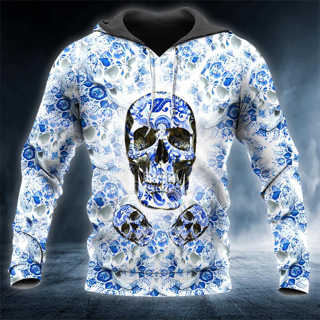 Kapuzenpullover Herren Punk Totenkopf 3D-Druck Mode Skeletor Y2k Grafik Lässig Goth Streetwear Langarm Pullover Frühling Herbst Übergroßes Oberteil