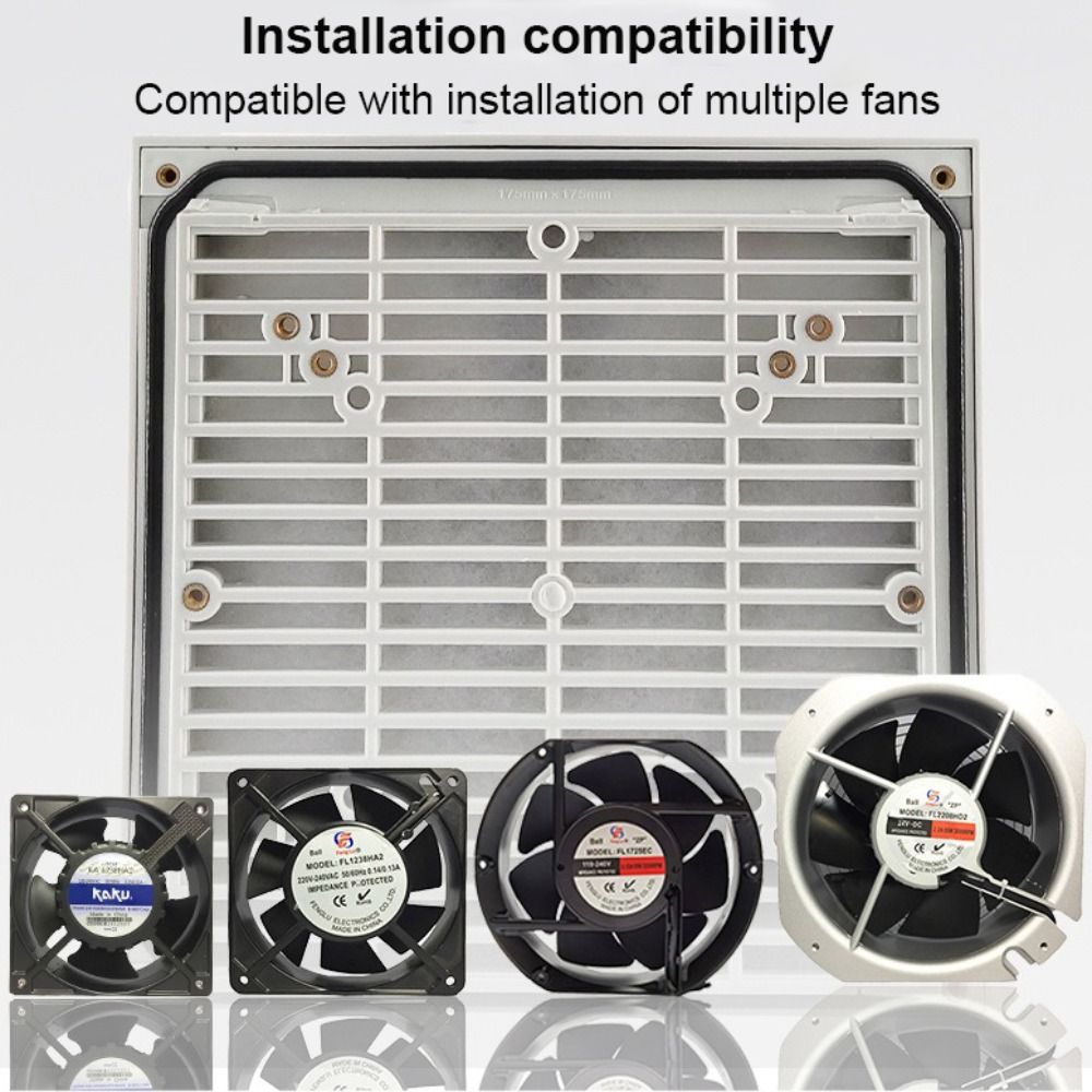 White Shutters Fan Grille Without Fan Dust-proof Louver Cabinet Ventilation Filter