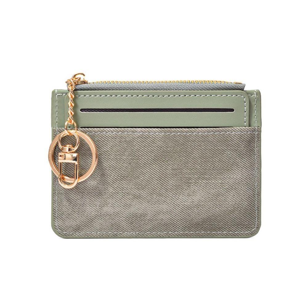 

PU Leather Short Card Bag Zipper Cartoon Card Holder Causal Woman Wallet Travel зелёный