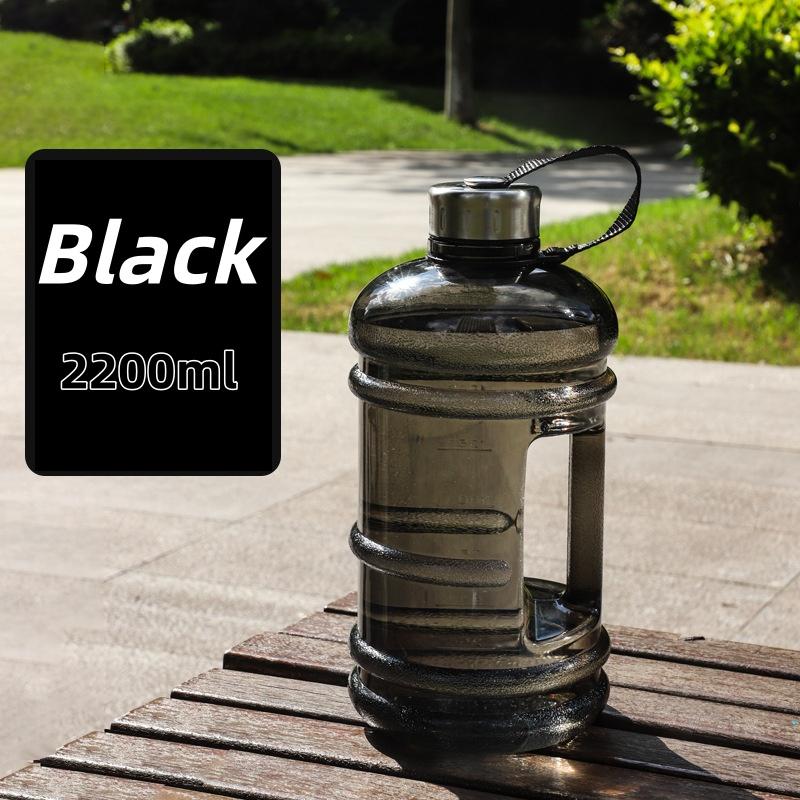 

74.5oz Large Capacity Water Bottle With Handle Portable Outdoor Cups Leak Proof Ton Drum Training Sports Fitness Beverage Cup 2200ml