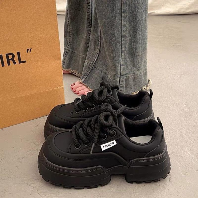 High-end thick-soled little white shoes women's spring versatile board shoes new height-increasing casual sports dad shoes