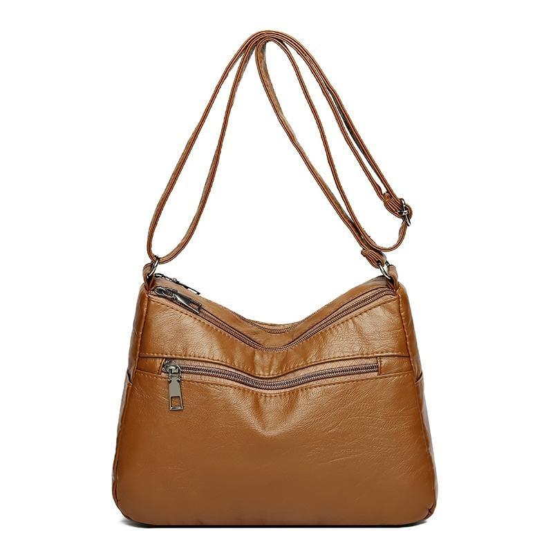 Dámská taška s více kapsami Velkokapacitní Pu Malá Čtvercová taška Crossbody Taška Taška přes rameno pro matku středního věku