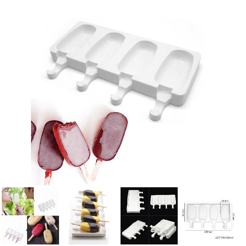 4 håligheter Glassform DIY Bakningstillbehör Silikon Dessert Chokladkaka Form Non-Stick