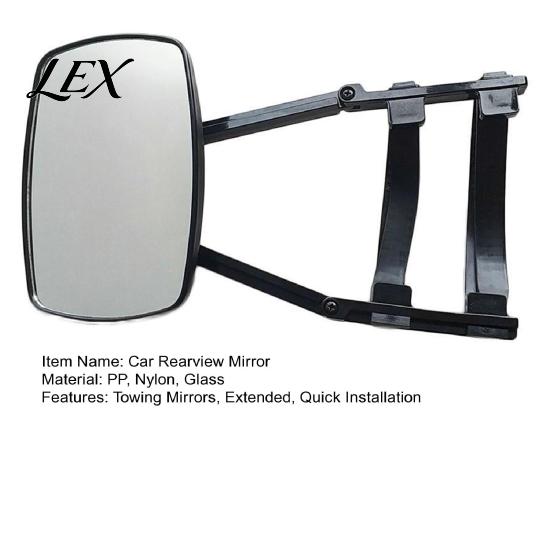 Towing Mirror Attachment Universal Extender, Clip-on Side View Safety Mirror, Adjustable Extra Extended Blind Spot Large Field of for Truck