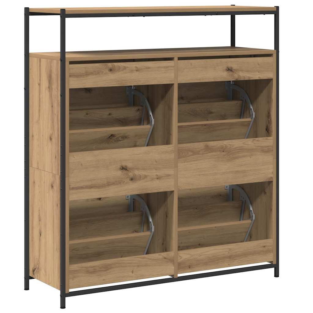 Shoe Cabinet Artisan Oak 100 X 34 X 112 Cm Particleboard