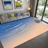 Sea Print Carpet for Living Room Large Waves Beach Kids Room Rug Blue Kitchen Mat Floor Carpet Modern Entrance Mat Bathroom Rug
