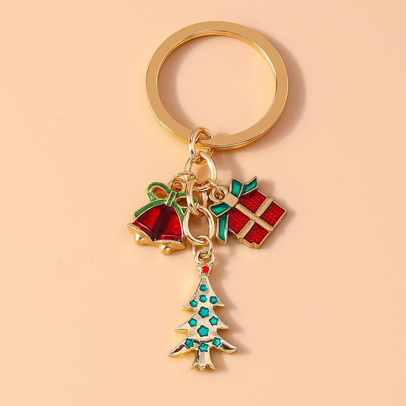 New Enamel Christmas Keychain Snowman Santa Claus Key Rings for Car Key Holder Women Girl's Handbag Pendants Jewelry Gifts