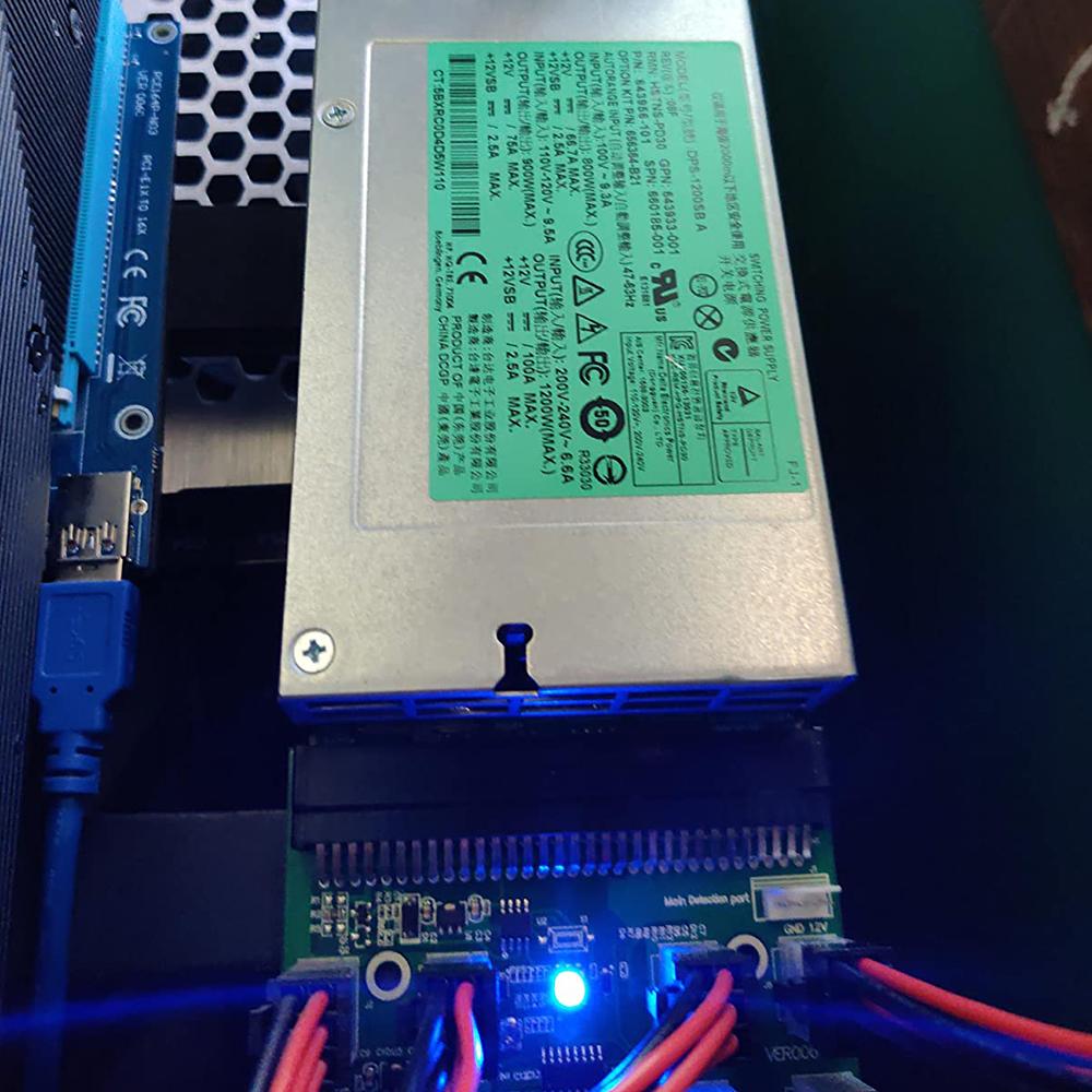 DPS-1200FB A 1200W PSU Napájecí zdroj + 17X6pinový pro HP Server Power Breakout Board + 17ks 20cm 6pinových kabelů DL580G5 Těžební sada