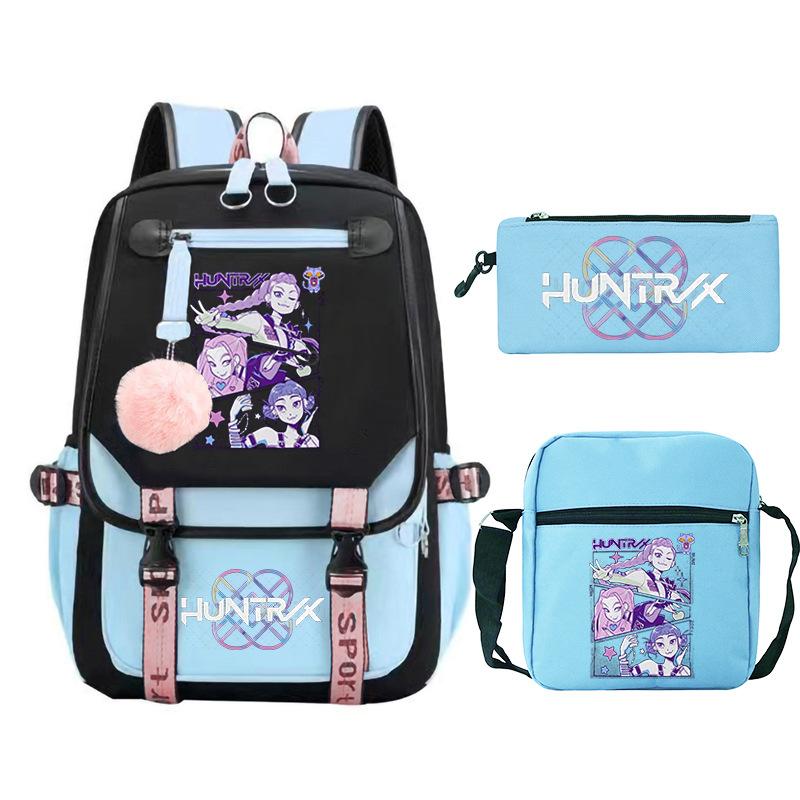 KPop Demon Hunters Fashion Student School Bag Shoulder Backpack Casual Pencil Bag