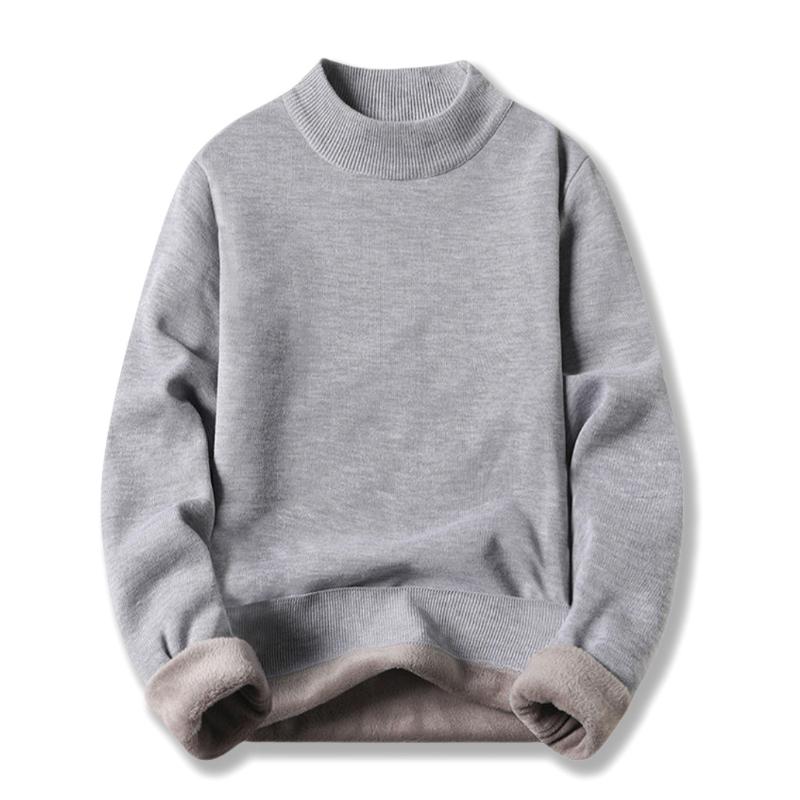 Winter New Style Half-high Collar Thickened One-piece Fleece Pullover Sweater