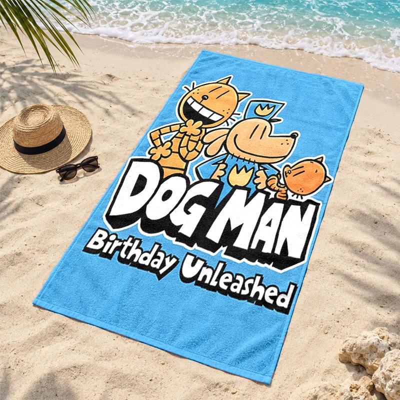 Dog Man Microfiber Beach Towel Quick Dry Sand Free Lightweight Beach Towels for Travel Swimming Camping