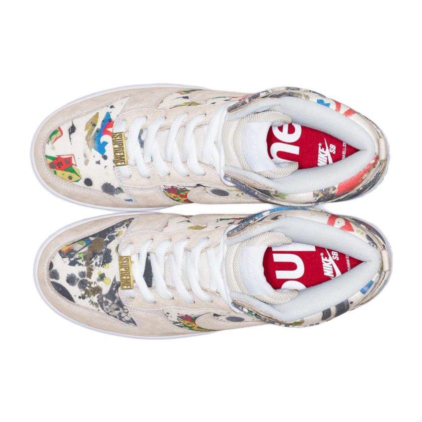Supreme x Nike Dunk High SB Rammellzee Męskie Sneakersy Białe Wielokolorowe FD8779-100