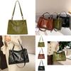 Trendy Pu Leather Retro Tote Bag For Women 2024 New Fashion Large Capacity Shoulder Bag