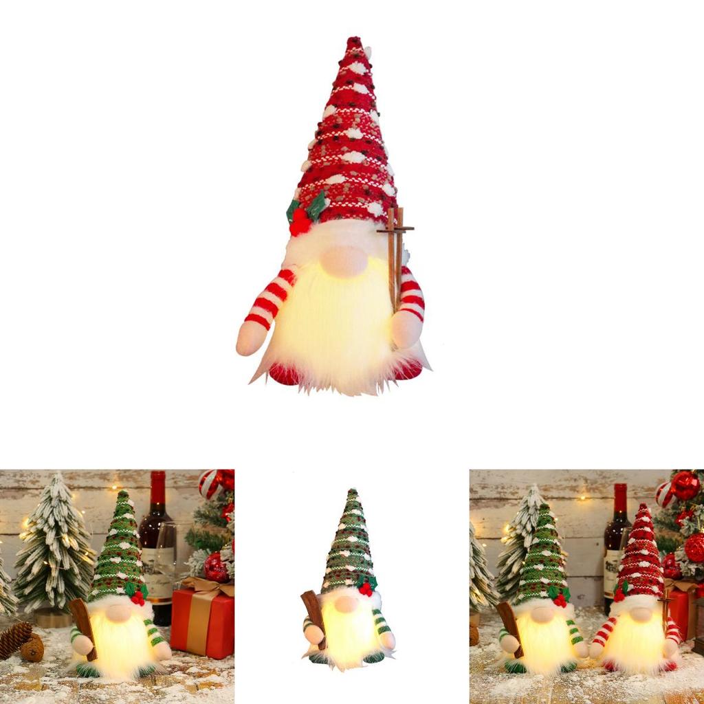 Rudolph Christmas Light Up Sled Plush Toy With Long Beard For Holiday Decor