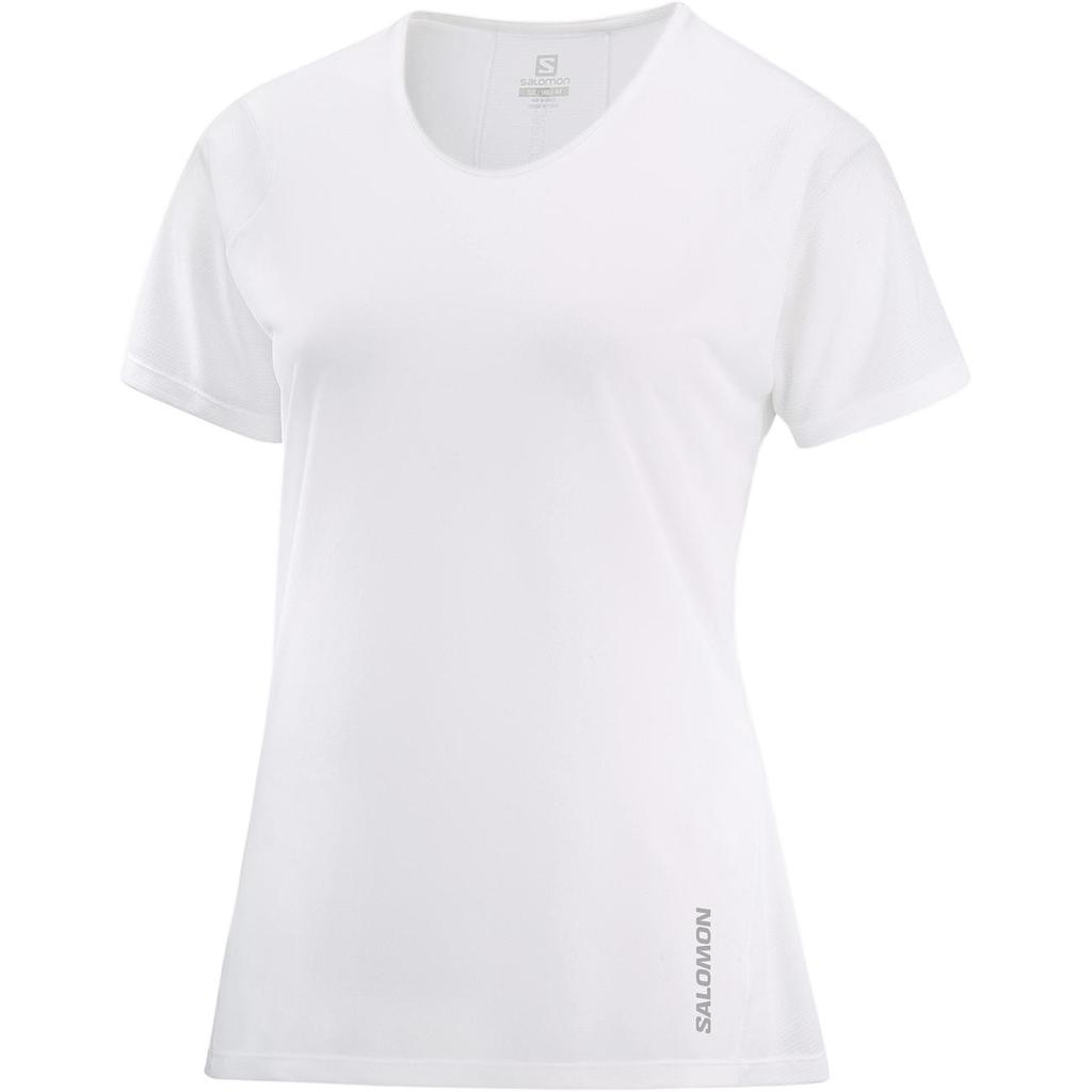 Salomon Sense Aero Logo Round Neck Short Sleeve T-Shirt Women T-Shirts White LC2099100