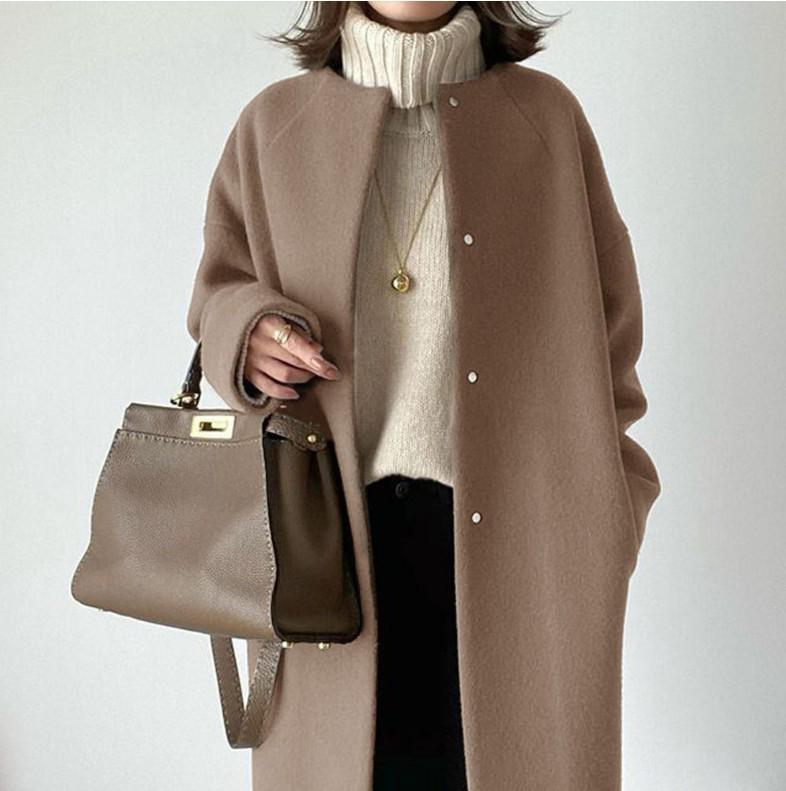 Women's 2024 Autumn/Winter Wool Coat - Japanese Style, Medium/Long Length, Available In 5 Colors