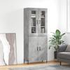 Vidaxl Display Cabinet, Concrete Grey 69.5X34X180 Cm Wood-Based Material