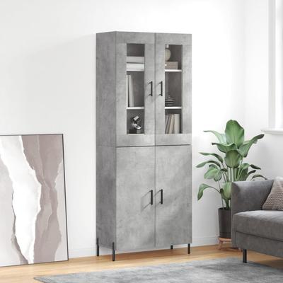 Vidaxl Vitrine, Beton Grau 69,5X34X180 Cm Material Holzwerkstoff