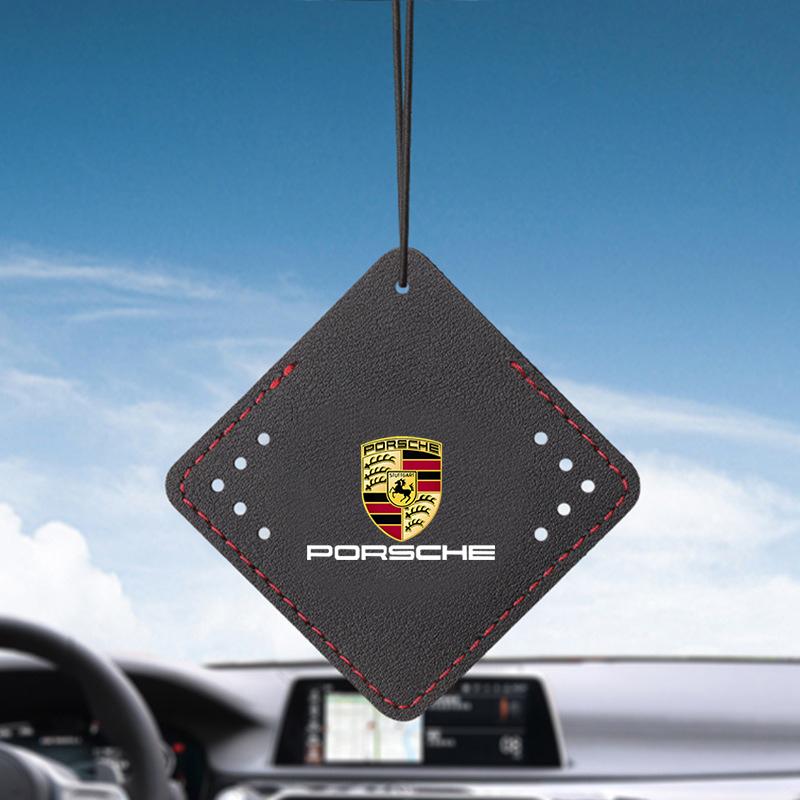 Car Aromatherapy Pendant Air Freshener Suede Decorative Hanging For Porsche Cayenne Panamera Macan 911 718 Taycan Boxster 918 EL7