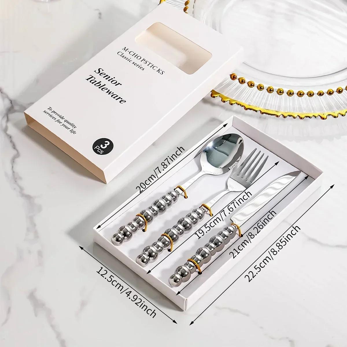 

Нержавеющая сталь нож вилка ложка 3/5 шт столовый набор легкий роскошный европейский красочный жемчужный столовый набор в качестве подарка дропшиппинг