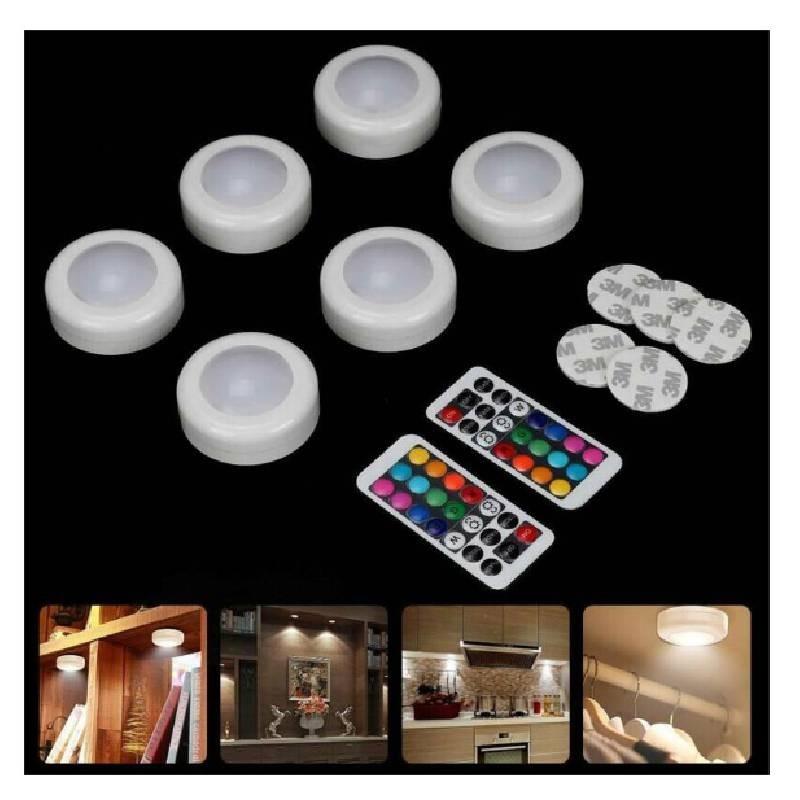 Compact Type-c Usb Mini Rechargeable Remote Control Cabinet Light With Colorful Warm Lighting Options
