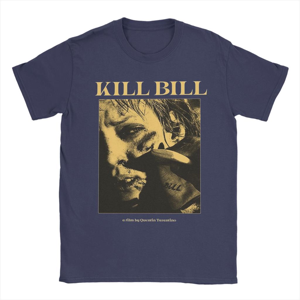 Men T-Shirt Kill Bill Movie Poster Casual Cotton Tee Shirt Short Sleeve  T Shirts Crew Neck Clothing Summer