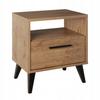 Bedside Table with Drawer, Bedside Table with Shelf, OAK Lancelot Loft