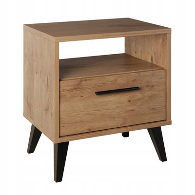 Bedside Table with Drawer, Bedside Table with Shelf, OAK Lancelot Loft