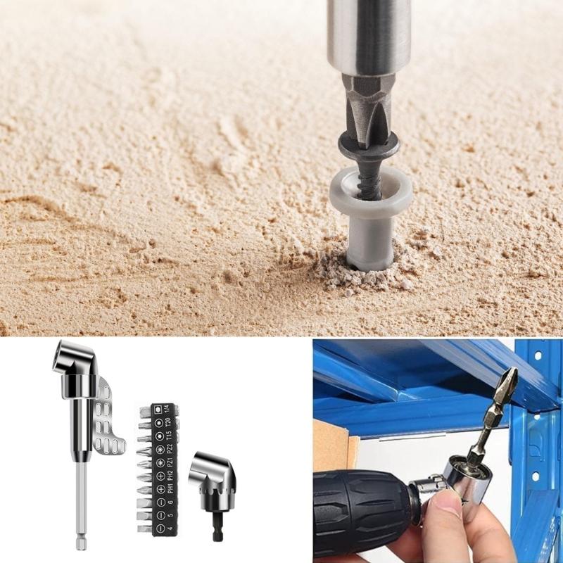 105 Degree Right Angle Driver Drilling and Driving Power Screwdriver Drill Attachment Adapter 1/4inch Hex Quick Changes