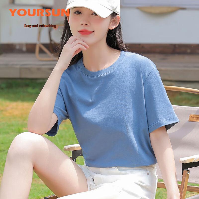 Yiershuang Women's 100% Cotton Round Neck Short Sleeve T-Shirt