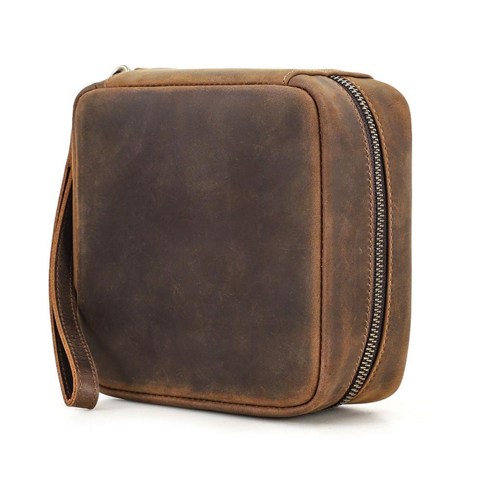 Genuine Leather CD Disc Storage Box 56 CD/DVD/BD Disks Capacity Media Storage Box DVD Holder Case