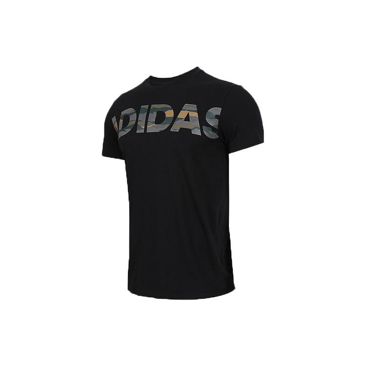 adidas Logo Large Alphabet Printing Short Sleeve Black Men s DZ1989 M
