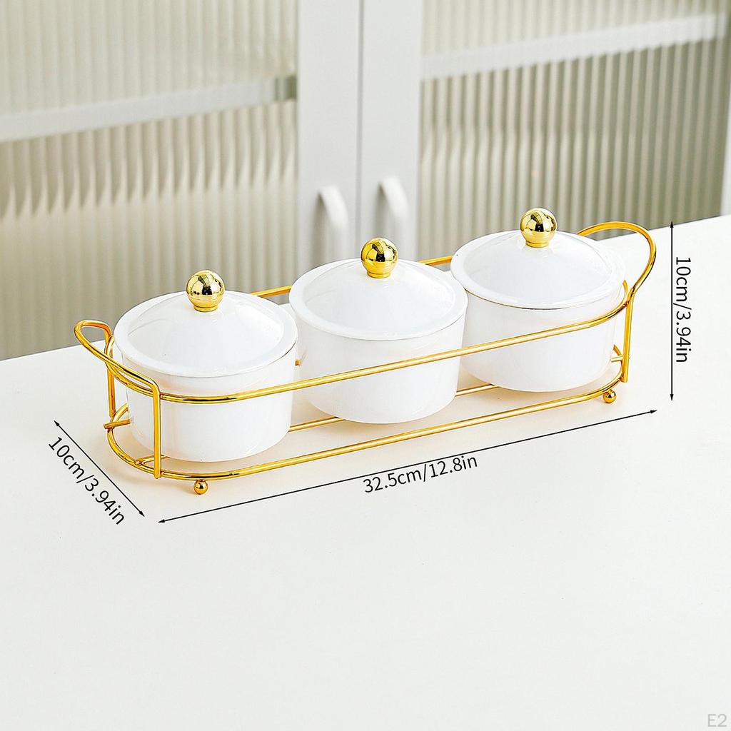 Divided Dried Fruit Plate Nuts Dish with Lid Serving Platter for Living Room