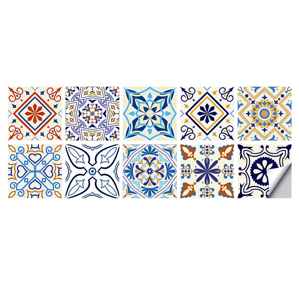 10 Stück PVC Wasserdichte Fliesenaufkleber für Küche und Bad Selbstklebende Wandfliesen 24 STÜCK