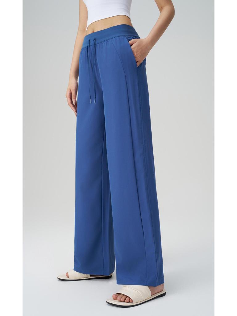 Women's High Waist Wide Leg Yoga Pants with Sun Protection and Pockets
