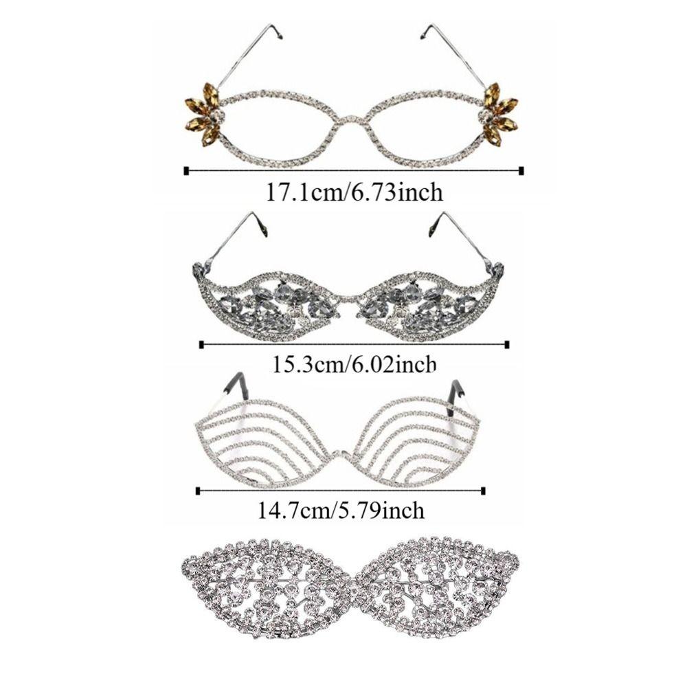 Irregular Rhinestone Eyeglass Frame Vintage Light Luxury Face Eyewear Decoration Party Jewelry Sparkling Crystal Eye Frame
