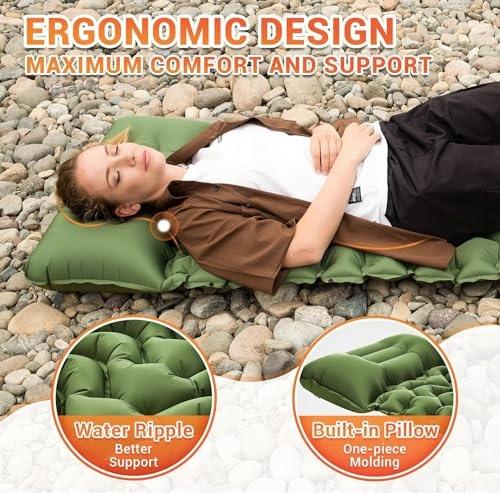 Waterproof Dampproof Inflatable Sleeping Mat with Pillow FoldableMattress