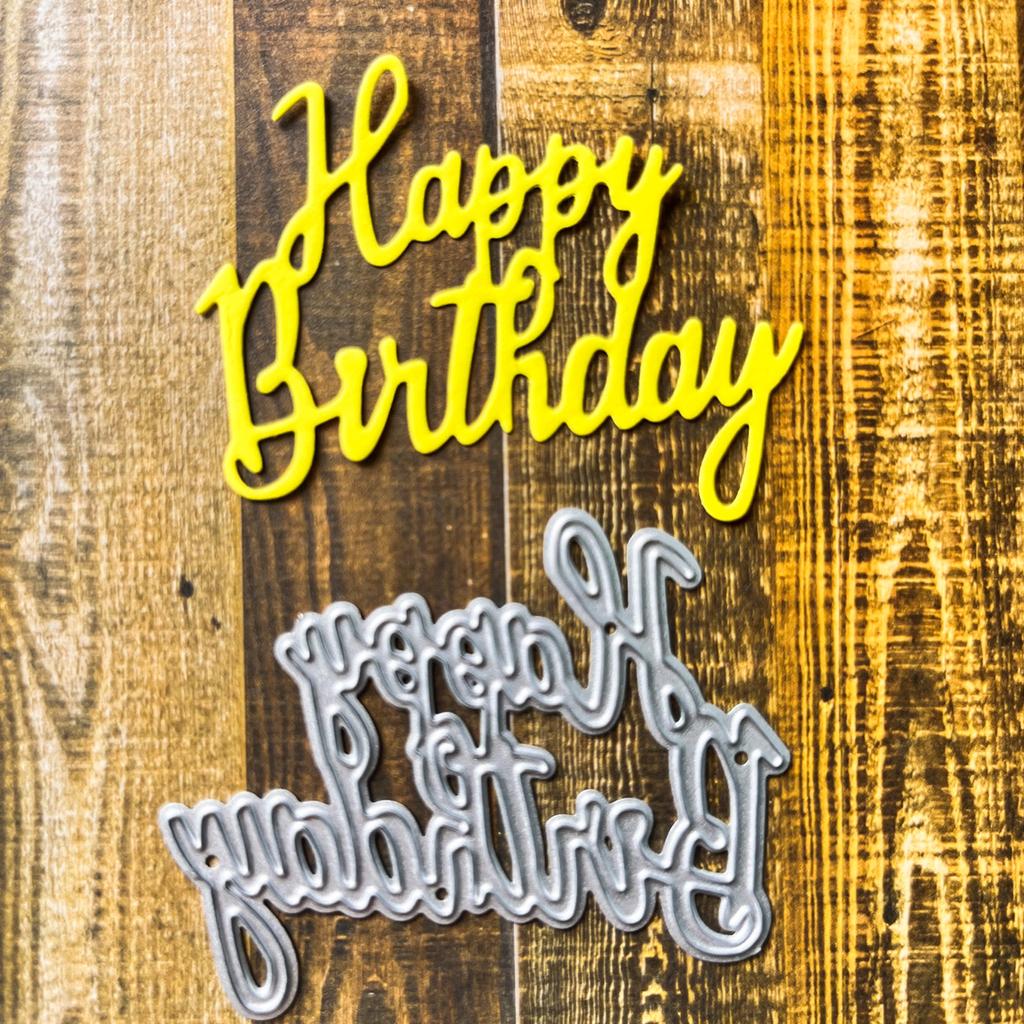 Happy Birthday Metal Cutting Dies DIY Craft Carbon Steel Embossing Template Stencil Scrapbooking for Card Die Cuts Mold