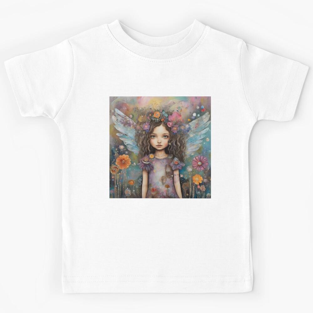 A small Girl with wings in wonderland. Kids T-Shirt 130