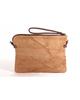 Sac bandoulière - Le Temps des Cerises - Taka 5 - Sable/Cognac - Cuir et toile - 26x2x20 cm