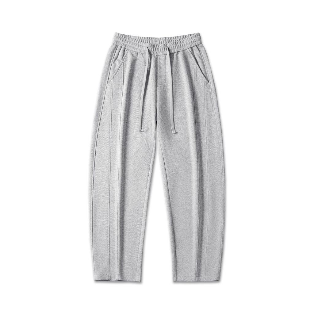 American trendy brand elastic waist scimitar sweatpants men's solid color simple and versatile loose wide leg drape casual pants men
