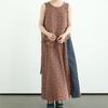 Johnature Women Vintage Print Floral Skirts Elastic Waist Cotton Soft Cloths Summer Loose Patchwork Color Skirts